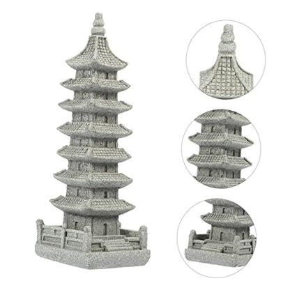 Toddmomy Zen Style Stone Pagoda Ornament for Garden Decoration Detailed Bonsai Craft Sculpture for Micro Landscape Rustic and Modern Home Accent Stone Adornment