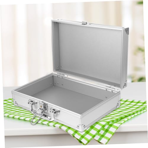 OSALADI Portable Aluminum Alloy Storage Box Tool Boxes for Boys and Girls Compact Briefcase Microphone Holder Aluminum Carry Case