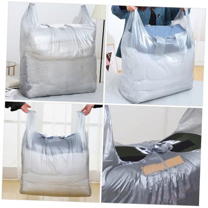 SOLUSTRE 10pcs Large Storage Bags for Clothes and Quilts Pe Material Portable Moving Bags for Blankets and Towel Organization for Home and Travel Gray