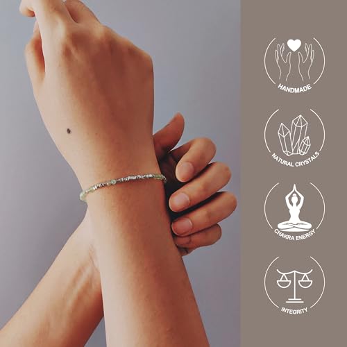 Natural Crystal Cut Bead Bracelet, 925 Silver Faceted Gemstone Jewelry for Women, Handmade Chakra Design Gift for Birthday Christmas Daily Wear