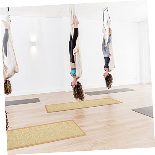 Healifty Bamboo Woven Tatami Mat 50x150CM Portable Meditation Cushion Breathable Floor Pad for Yoga Home Use and Sleeping