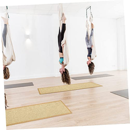 Healifty Bamboo Woven Tatami Mat 50x150CM Portable Meditation Cushion Breathable Floor Pad for Yoga Home Use and Sleeping