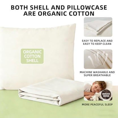 USlixury Organic Buckwheat Pillow for Sleeping with Extra Organic Pillowcase and Hulls, 16"X22" Buckwheat Hull Pillow, Adjustable Height and Firmness, Firm Neck Support for Side Sleepers, Cool, White - size: 16"X22"
