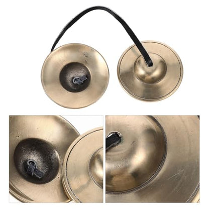 Copper Meditation Cymbal Bell Handmade Percussion Instrument for Yoga Mindfulness Sound Therapy with Delicate Pattern and Smooth Edges Religious Style Chime for Adults