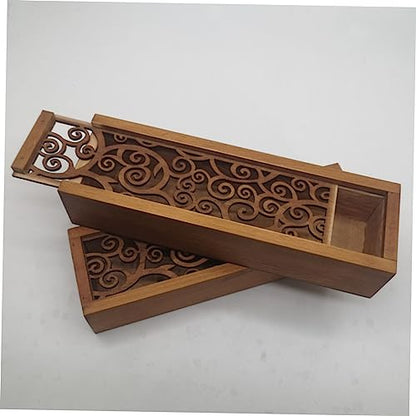 Decorative Wooden Storage Box Lid Rustic Hollow Design for Jewelry Keepsakes and Souvenirs Compact and Lightweight Wooden Box for Home Decor and Organization