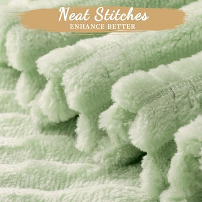 Buryeah 12 Pcs Flannel Throw Blanket Bulk 50 x 60 in Sleepover Blanket Outdoor Wedding Throw Lightweight, Oeko-tex Standard 100 Certified for Sofa Homeless Gifts (Mint) - color: Mint
