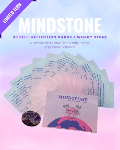 Affirmation Cards for Daily Confidence and Clarity Self Reflection Card Deck with Worry Stone for Morning Ritual & Mindfulness