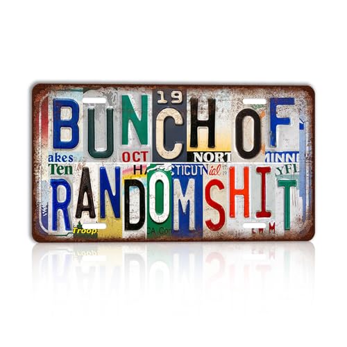 Vintage License plate Bunch Of Random Shit Wall Decor Metal Sign Tin Signs for Bar Home Bedroom Garage - color: Plate-I-04