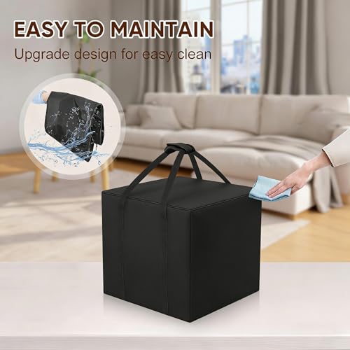 Outdoor Patio Cushion Storage Bag -Waterproof Large Patio Furniture Cushion Organizer Storage Bag with Handle and Zipper, 32" L x32 W x 24" H Big Foldable Duffle Cover - size: 32"L x 32"W x 24"H
