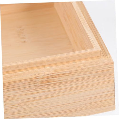 Outanaya Square Wooden Desktop Storage Box Natural Jewelry Box Pantry Storage Organizer - size: 12.50X12.50X5.00CM