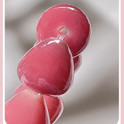 MUDI Bracelet For Women, Bodhi Seed Beads Bracelets Fidget Healing Energy Protection Stretch to My Man Jewelry Gift - color: Pink White Heart