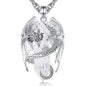 INFUSEU Unique Dragon Necklaces with Healing Crystal Stone for Men Women, Personalized Spiritual Gifts, 24 Inch Chain - color: Clear
