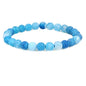 Keleny Gem Semi Precious Gemstones 8mm Natural Quartzite Stone Round Beads Rock Crystal Jasper Stretch Bracelet 7 Inch Unisex - color: 8mm Sky-Blue Weathered Agate