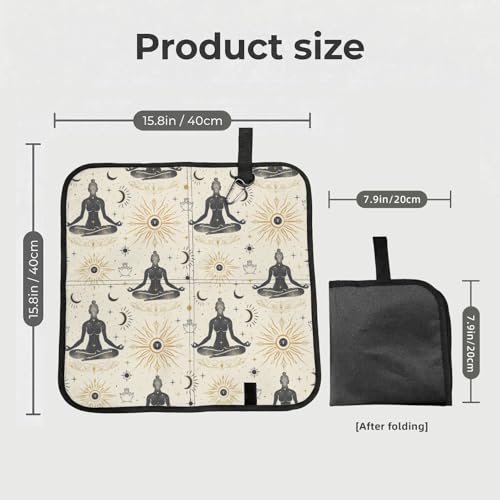 Yoga Meditation (9) Print Folding Seat Pad, Portable Camping Seat Cushion for Outdoor