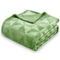 Triangle Textured Flannel Fleece Throw Blanket, Super Soft Lightweight Cozy Warm Plush Blanket for Bed Couch Sofa, 50 x 60 Inches, Sage Green - color: Sage Green, size: 50x60 IN