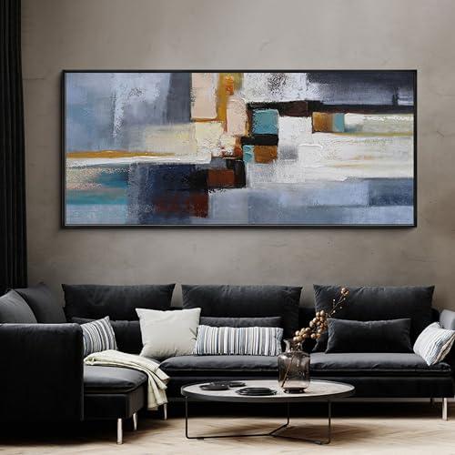 KLAKLA Extra Large Wall Art 86x29 Inches - Abstract Huge Canvas Picture Wall Decor Living Room Oversized Artwork for Walls Bedroom Office Decoration Modern Frame Wall Art - color: Black and white abstract - 2, size: 86x39