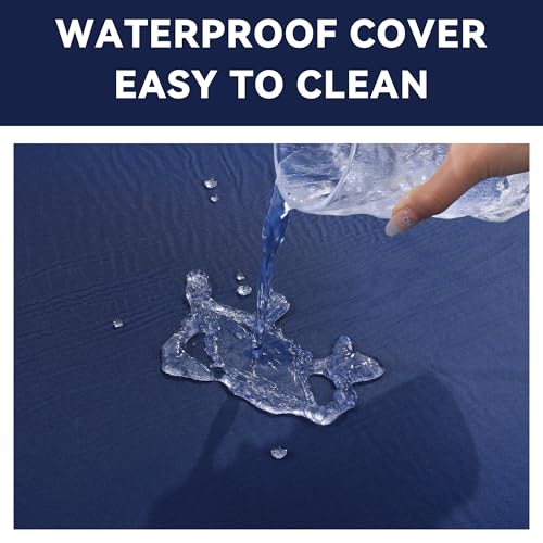 MABOZOO Fall Mats for Elderly, 70"*24"*2" Waterproof Bi-Fold Floor Mat Beveled Bedside Floor Mat Reduce Risk for Elderly & Hospital Patients (Blue