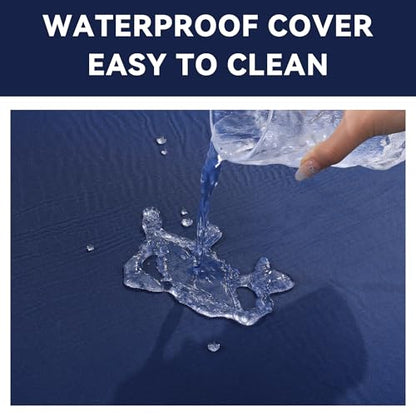 MABOZOO Fall Mats for Elderly, 70"*24"*2" Waterproof Bi-Fold Floor Mat Beveled Bedside Floor Mat Reduce Risk for Elderly & Hospital Patients (Blue