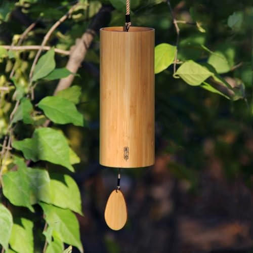 Meditation Bamboo Wind Chimes, Wood Wind Bell for Sound Bath Relaxation Home Decoration(Summer) - color: Summer