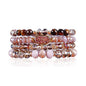 RIAH FASHION Bohemian Acrylic Druzy Multi-Layer Bead Statement Bracelet - Versatile Faux Stone Pendant Stretch Strand Stackable Cuff Bangle Set Sparkly Crystal - color: Oval Acrylic Druzy - Purple