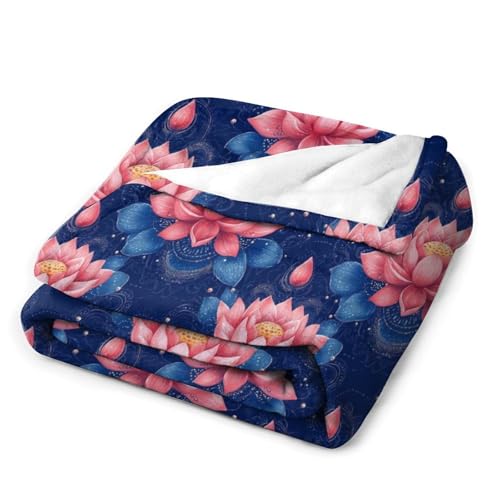 Yoga Meditation Lotus Throw Blankets Bed Blanket Couch Decorative Throw Blankets Soft Living Room Bedroom - size: 50"*60"（130*150cm）