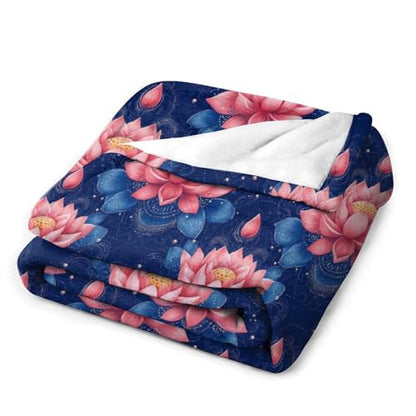 Yoga Meditation Lotus Throw Blankets Bed Blanket Couch Decorative Throw Blankets Soft Living Room Bedroom - size: 50"*60"（130*150cm）