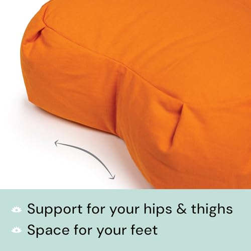 Meditation Cushion (Anthracite) Crescent, Buckwheat Husk Filled, Floor Pillow or Cushions, Yoga Seat, Zafu, Made in The USA - color: Anthracite
