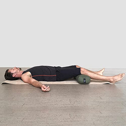 Hugger Mugger Junior Yoga Bolster - Narrower Profile, Very Firm, Great for Smaller Yogis, Heart-Opening poses or Under the Knees, Handmade in USA