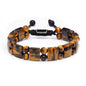 Tiger Eye Bracelet for Men, HASKARE Natural Men Beads Bracelet Energy Healing Stone Protection Crystals for Anxiety, Genuine Crystal Mens Beaded Bracelet Drawstring Unique Jewelry Gift for Mens Balance