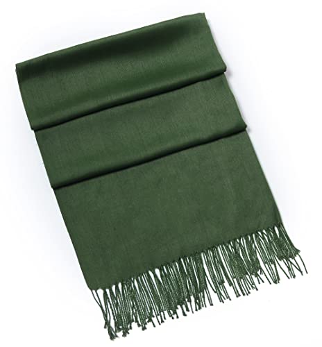 Cindy & Wendy Pashmina Shawls and Wraps Scarf for Women Soft Large Winter Shawl for Evening Dress Wedding Party - color: Dark Green Forest
