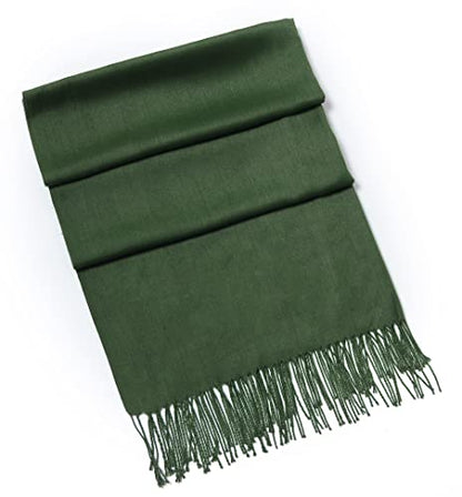 Cindy & Wendy Pashmina Shawls and Wraps Scarf for Women Soft Large Winter Shawl for Evening Dress Wedding Party - color: Dark Green Forest