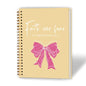 XUNLURY Faith over Fear Coquette Pink Bow Christian Notebook, Inspirational Christian Journal Gifts for Women, Preppy Prayer Journal, Bible Study Hardcover Spiral Notebooks, 5.5x8.3 Inch - color: Color_E
