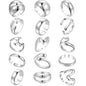 16 PCS Gold Chunky Rings Set for Women, 14k Gold Plated Thick Dome Stackable Open Rings Trendy Dainty Minimalist Jewelry Gifts - color: 02-Silver