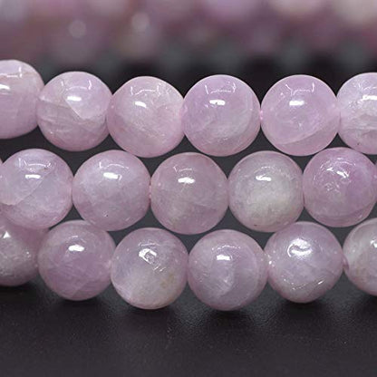 Justinstones Gem Semi Precious Gemstone 6mm Round Beads Stretch Bracelet 6.5 Inch Unisex - color: Kunzite
