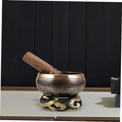 1set Meditation Singing Bowl Handcrafted Sound Bowl Mallet Cushion for Mindfulness Spiritual Practices Decorative for Home Decor