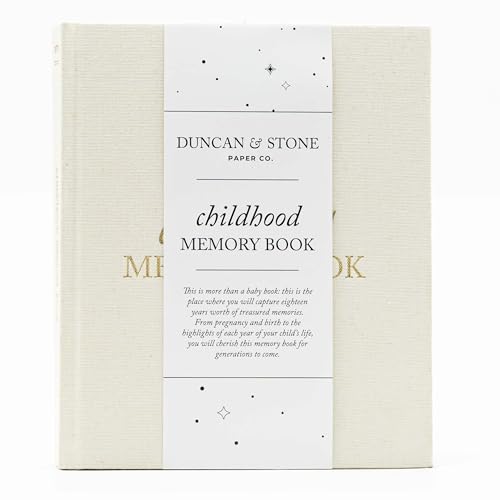 Childhood Memory Book - Baby Registry Search For Kids Till Age 18 W/Guided Prompts & More - Photo Album For Boy and Girl (175 Pages, Cream) - color: Cream