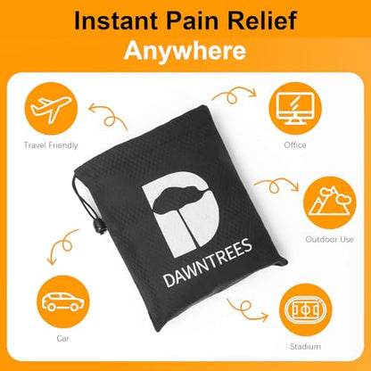 DAWNTREES 2-in-1 Inflatable Seat Cushion & Lumbar Support – Lightweight & Waterproof – Portable Air Cushion for Office Chair, Car, Travel, Camping – Black - size: 1 PACK