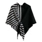 Women Pashmina Shawl Wraps Knitted Shawls and Wraps Cardigan Cape Wool Cashmere Shoulder Top Sweater Shawl Scarf - color: Stripe Black