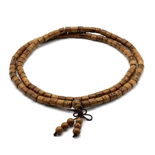 Zen Dear Unisex Natural Wenge Wood Mala Prayer Beads Necklace Bracelet Beads Meditation Buddhist Japa Rosary Mala Bead Yoga - style: 8mm 108 barrel beads