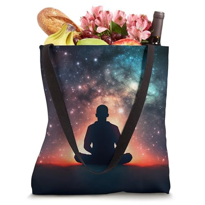 Meditation Spiritual At Night Yoga Tote Bag
