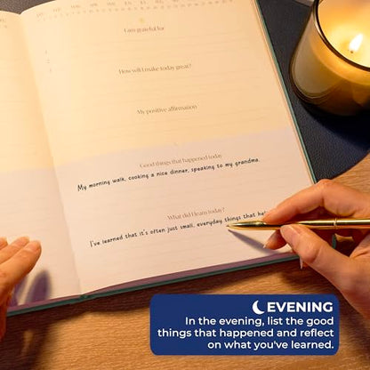 Skyline Daily Gratitude Journal – Guided Fill In the Blank Notebook for Inspirational Journaling –Positive Affirmation Planner (Ice River)