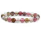 Keleny Gem Semi Precious Gemstones 8mm Natural Quartzite Stone Round Beads Crystal Stretch Bracelet 7 Inch Unisex - color: Synthetic Volcano Cherry Quartzite