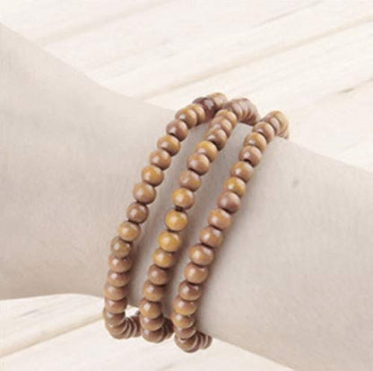 Sandalwood Bracelet for Women Men Buddhist Prayer Strand Chandan Bracelet Handmade Stretchable Elastic Sandalwood Beaded Wristbands for Yoga Meditation - style: 108 Beads 6mm Bracelet