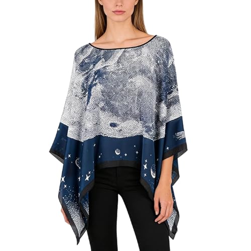 Women's Satin Cover Up Short Poncho Tops Sheer Chiffon Boho Pashmina Shawl Beach Soft Shawl - color: Style3