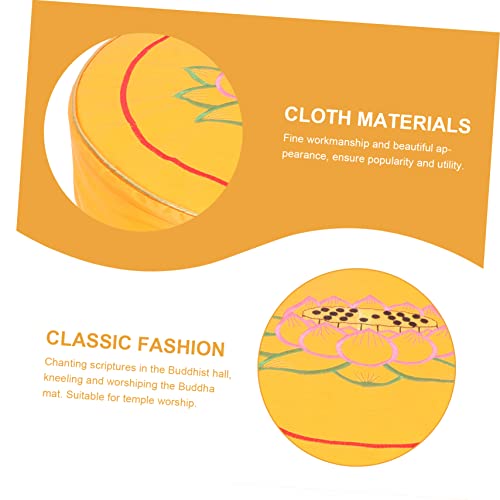 Happyyami Ancestral Hall Prayer Meditation Cushion Chanting Seat Pad Yoga Mat Design - color: Yellow