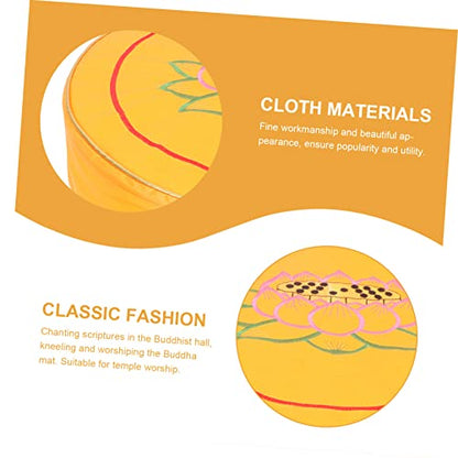Happyyami Ancestral Hall Prayer Meditation Cushion Chanting Seat Pad Yoga Mat Design - color: Yellow