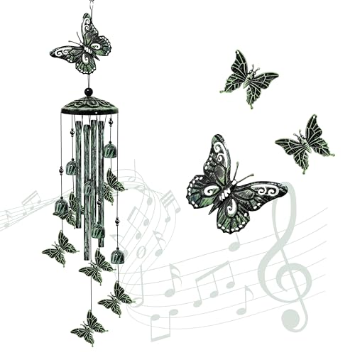 35" Butterfly Wind Chimes for Outside, Butterfly Wind Chimes Gifts for Mother's Day, Garden Decor for Outdoor Porch Patio Home Yard Decorations - size: Butterfly