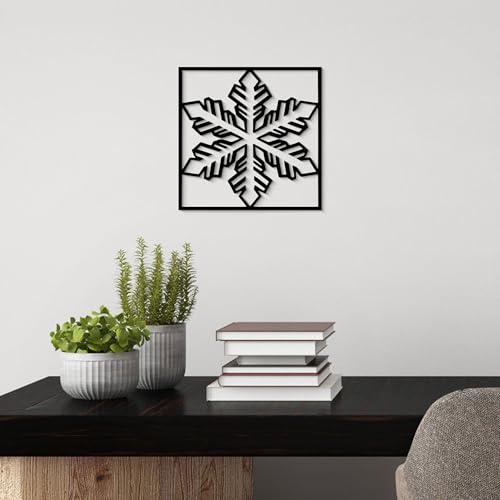 GlintHome Black Metal Wall Art - Minimalist 3D Textured Abstract Ice Flowers Sculptures Wall Art for Bathroom Living Room Garden Bedroom Office Home Decor - color: Black-005, size: Small
