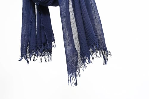 Jeelow Solid Color Scarf Wrap Shawl for Women Men – Soft Lightweight Head Scarf, All Season, Travel Beach Office Daily Wear - color: Sapphire