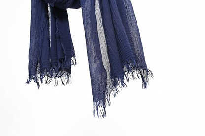 Jeelow Solid Color Scarf Wrap Shawl for Women Men – Soft Lightweight Head Scarf, All Season, Travel Beach Office Daily Wear - color: Sapphire